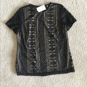 NWT black lace top